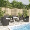 vidaXL 8-tlg. Garten-Lounge-Set mit Kissen Poly Rattan Schwarz
