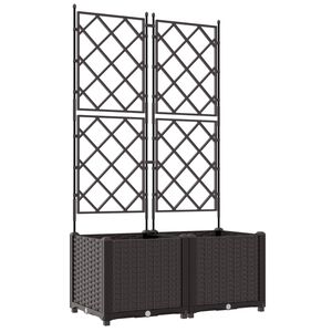 vidaXL Garten-Pflanzgef&auml;&szlig; 2 pcs Braun 80 x 40 x 143 cm Kunststoff