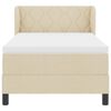 vidaXL Boxspringbett mit Matratze Creme 100 x 200 cm Stoff