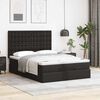 vidaXL Ottoman-Bett mit Matratze & LEDs Schwarz 140x200 cm Kunstleder