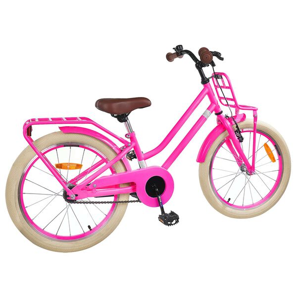 vidaXL Kinderfahrrad 18 Zoll f&uuml;r 5-7 Jahre alt Dunkelrosa