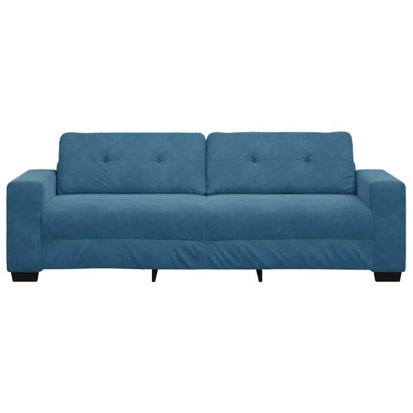 vidaXL | Blauer Samtsofa | mit Kissen Blau Samt