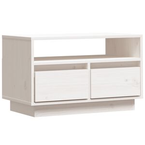 vidaXL TV-Schrank Wei&szlig; 60x35x37 cm Massivholz Kiefer
