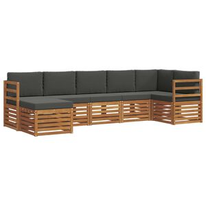 vidaXL Ecksofa Set 7 pcs Natur und Anthrazit Massivholz Akazie