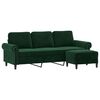 vidaXL 3-Sitzer-Sofa mit Hocker Dunkelgr&uuml;n 180 cm Samt