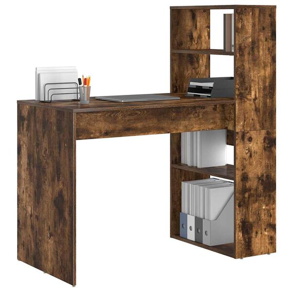 vidaXL Schreibtisch Ger&auml;ucherte Eiche 113 x 54 x 120 cm Holzwerkstoff