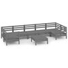 vidaXL 8-tlg. Garten-Lounge-Set Grau Massivholz Kiefer