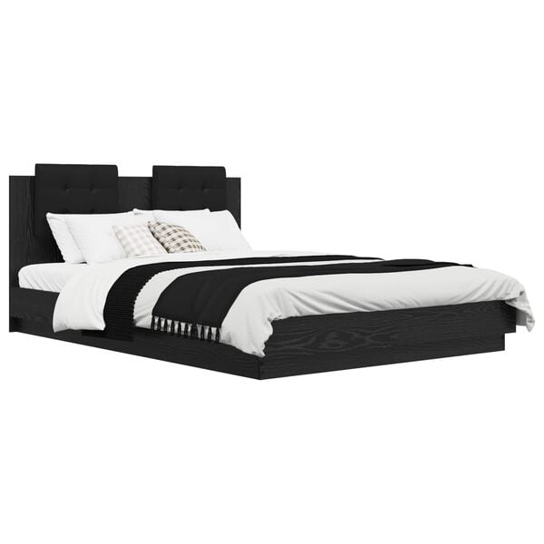 vidaXL Bettgestell mit Kopfteil Artisan-Eiche 140 x 200 cm