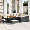 vidaXL Gartensofa-set mit Kissen 12 pcs Schwarz Poly Rattan