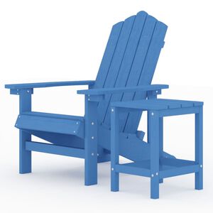 vidaXL Adirondack-Gartenstuhl mit Tisch HDPE Aquamarin