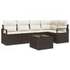 vidaXL Garten-Sofa-Set mit Kissen mit Speicher 6 pcs Braun und Creme