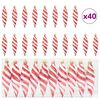vidaXL Weihnachtliche Spiralenform Kugel 40 Stk. Rot 3 x 11 cm LEDs