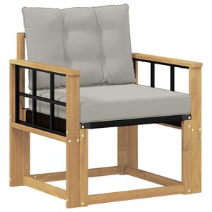 vidaXL Outdoor-Sofa Massives Akazienholz und Textilene Wei&szlig;