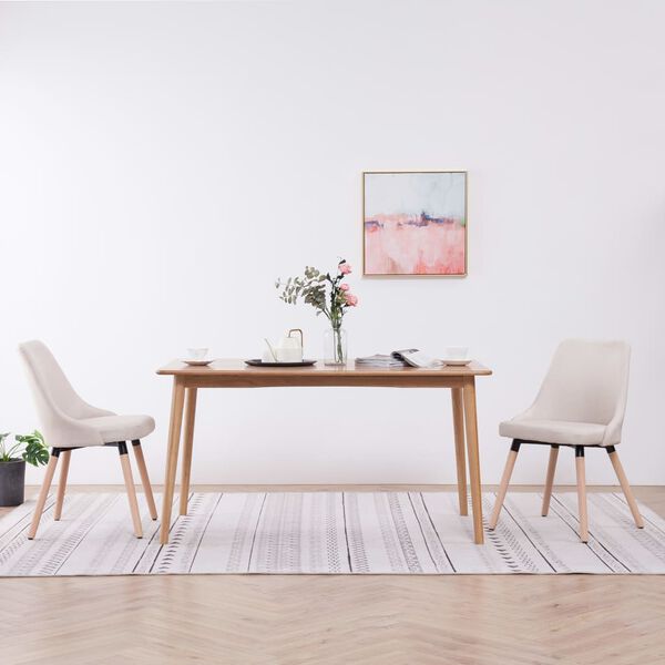 vidaXL Esszimmerst&uuml;hle 2 Stk. Creme Stoff