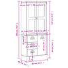 vidaXL Highboard VIKEN Weiß 80x40x190 cm Massivholz Kiefer