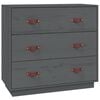 vidaXL Sideboard Grau 80x40x75 cm Massivholz Kiefer