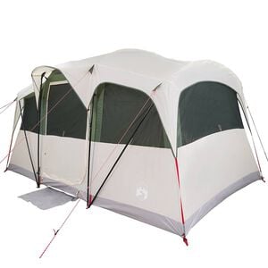 vidaXL Familienzelt mit Dach Wei&szlig; und Gr&uuml;n 435 x 255 x 216 cm
