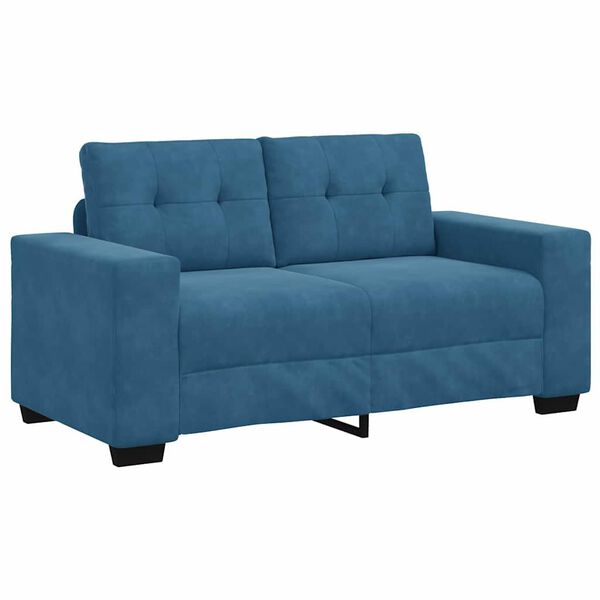 vidaXL | Sofa Set | 2 pcs Blau 221 x 78 x 80 cm Samt