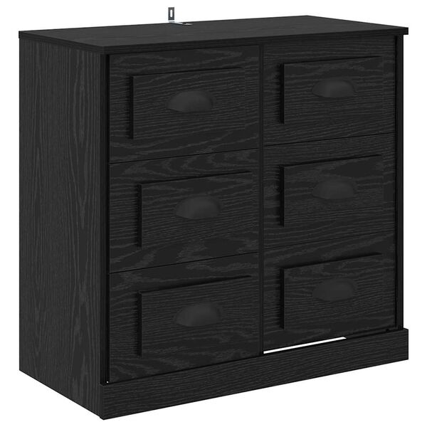vidaXL Sideboard Schwarz Eichen-Optik 70 x 35,5 x 67,5 cm