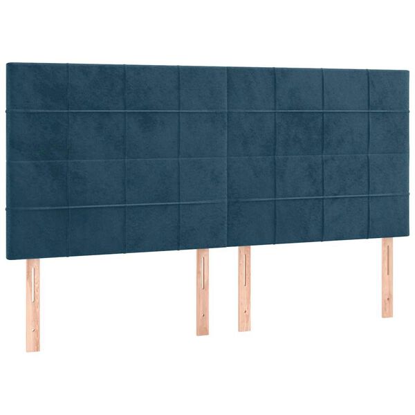 vidaXL Kopfteil Dunkelblau 180x5x118/128 cm Samt