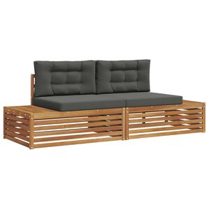 vidaXL Outdoor-Sofagarnitur Natur und Anthrazit 203,5 x 83 x 73 cm
