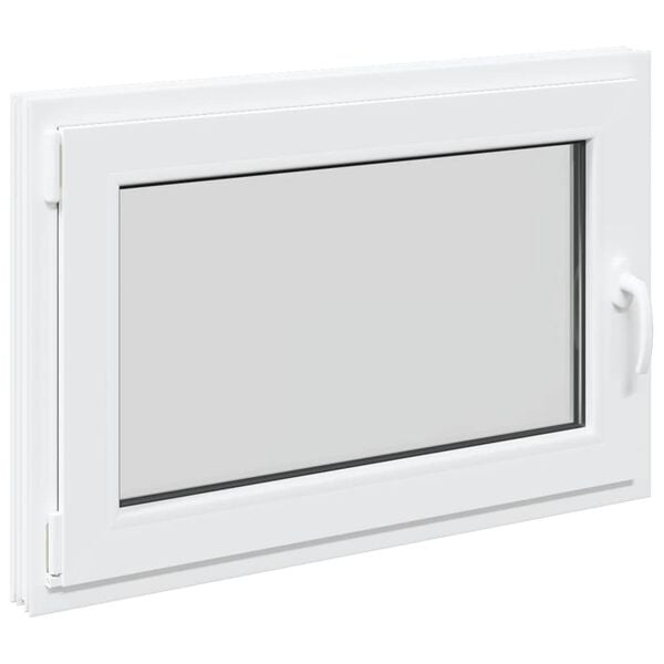 vidaXL Kellerfenster RISOR 90x60 cm Dreh Kipp DIN Links Weiß