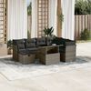 vidaXL 8-tlg. Garten-Sofagarnitur mit Kissen Grau Poly Rattan
