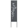 vidaXL Garten Sichtschutz-Leinwand Floral Anthrazit 32 x 140 cm