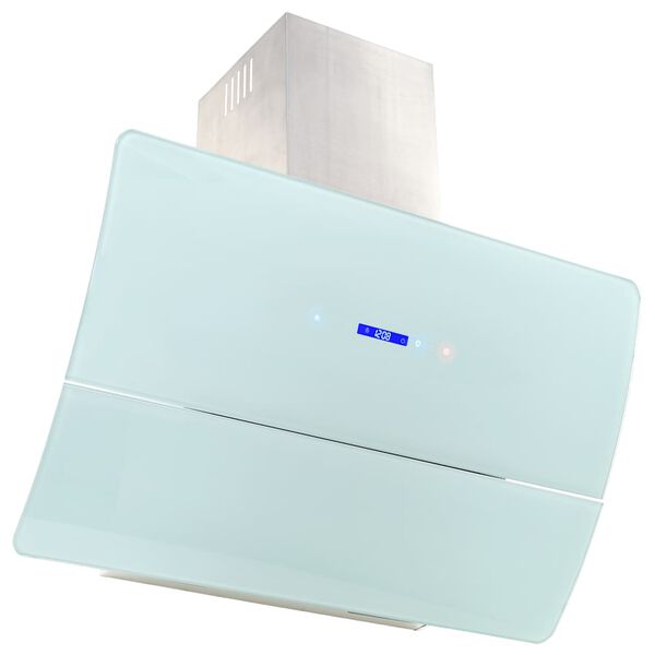 vidaXL Dunstabzugshaube Wandmontage Edelstahl 756 m&sup3;/h 90 cm Wei&szlig;