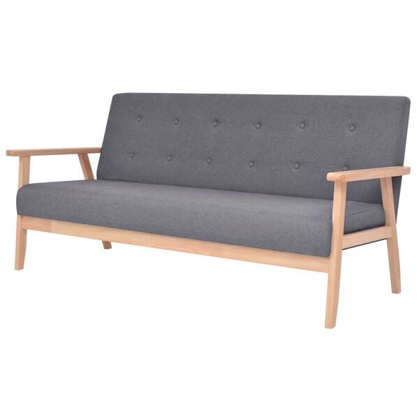 vidaXL Sofa-Set 2-tlg. Stoff Dunkelgrau