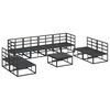 vidaXL Garten-Sofa-Set mit Kissen 9 pcs Schwarz Aluminium