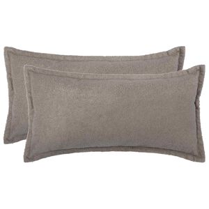 vidaXL Kissenbezug 2 pcs HOUTEN Hellgrau 40 x 70 cm Boucl&eacute;