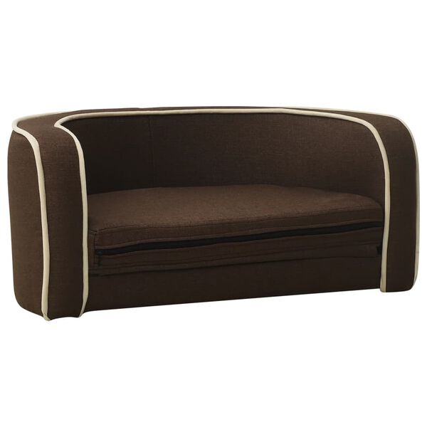 vidaXL Hundesofa Klappbar Braun 76x71x30 cm Leinen Waschbares Kissen