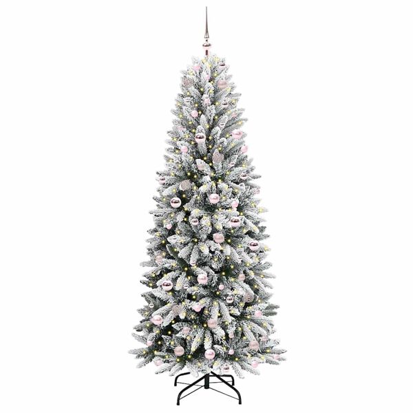 vidaXL K&uuml;nstlicher Weihnachtsbaum mit 300 LEDs mit St&auml;nder Wei&szlig; 210 cm