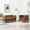 vidaXL Chesterfield Sofagarnitur 2-tlg. Stoff Wildlederoptik