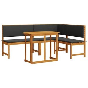 vidaXL Gartenbänke Set 3 pcs Braun Akazie Massivholz