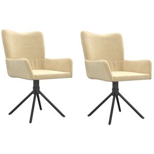 vidaXL Esszimmerst&uuml;hle 2 Stk. Drehbar Creme Samt
