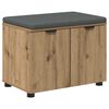 vidaXL Schuhbank mit Kissen Artisan-Eiche 60 x 38 x 46 cm