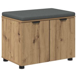vidaXL Schuhbank mit Kissen Artisan-Eiche 60 x 38 x 46 cm