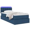 vidaXL Bett mit Stauraum und LED mit Matratze Blau 90 x 190 cm Stoff