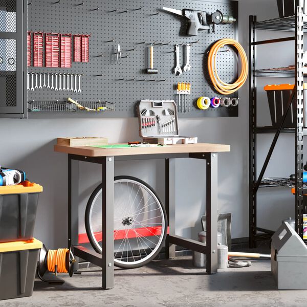 vidaXL Werkbank 100x(55-60)x83 cm Massivholz Buche