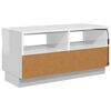 vidaXL TV-Schrank mit LED-Leuchten Hochglanz-Wei&szlig; 80x35x40 cm