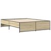 vidaXL Bettgestell Sonoma-Eiche 140x200 cm Holzwerkstoff und Metall