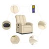 vidaXL Massagesessel Elektrisch Creme Stoff