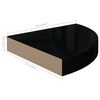 vidaXL Eck-Schweberegale 4 Stk. Hochglanz-Schwarz 25x25x3,8 cm MDF