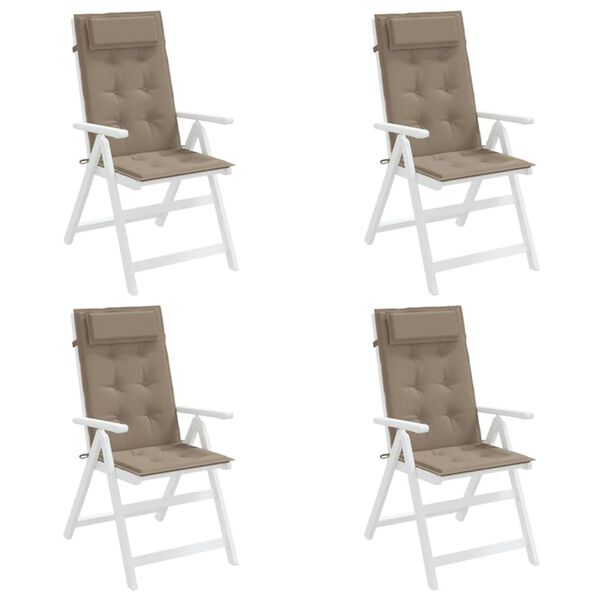 vidaXL Hochlehner-Auflagen 4 Stk. Taupe Oxford-Gewebe
