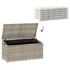vidaXL Garten-Auflagenbox Hellgrau 110x50x58 cm Poly Rattan