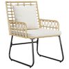 vidaXL Garten Essgruppe 3 pcs Braun und Creme Poly-Rattan, Stahl