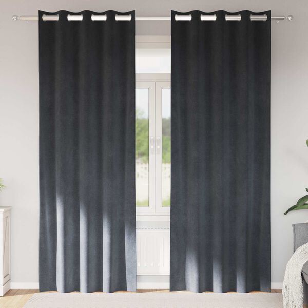 vidaXL Verdunkelungsvorh&auml;nge 2 pcs Hellgrau 140 x 225 cm Samt