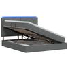 vidaXL LED-Speicherbett mit Matratze Dunkelgrau 140 x 200 cm Stoff